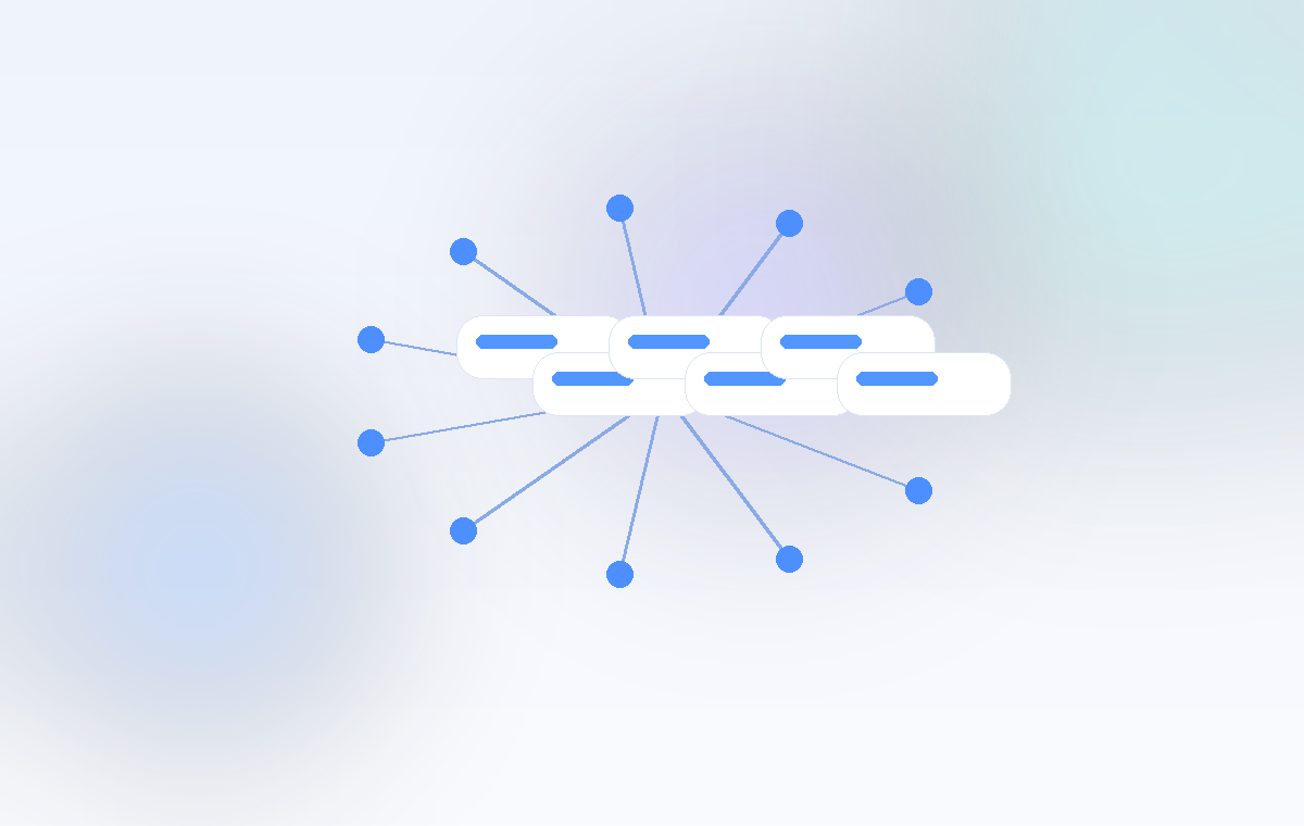 Red abstracta de continuidad con notas y nodos conectados.