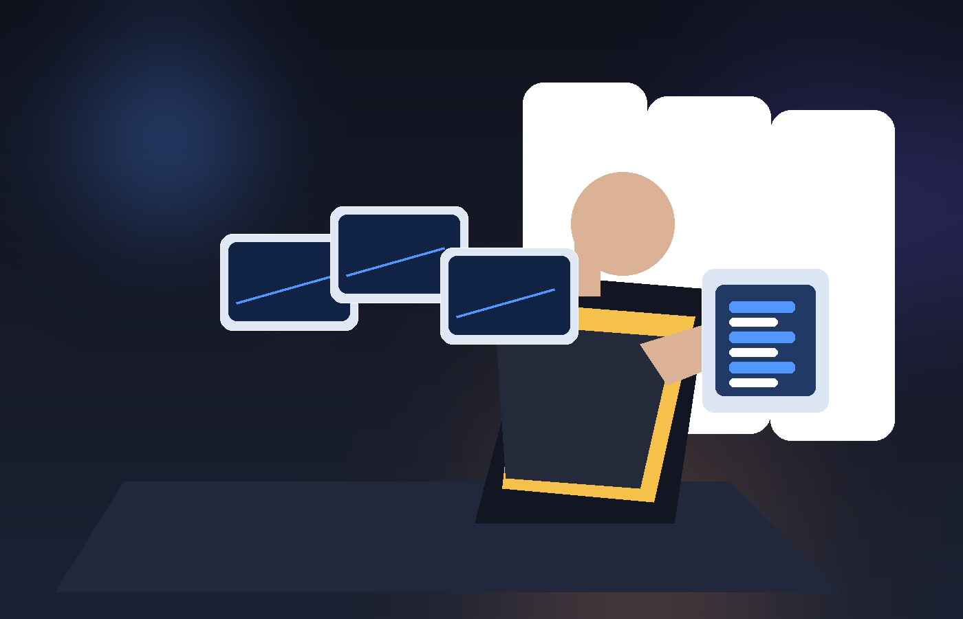 Escena operativa donde una supervisora consulta un resumen de handoff con apoyo de IA.